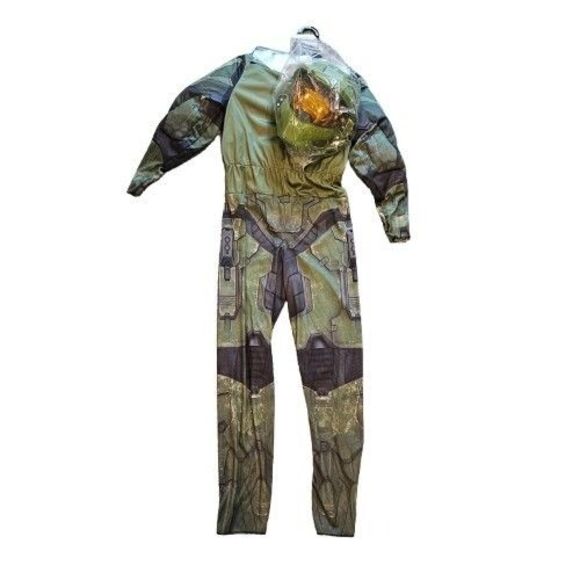 Halo Infinite Master Chief Kids Halloween Muscle Costume Size Large 10-12 NWT - Picture 3 of 7